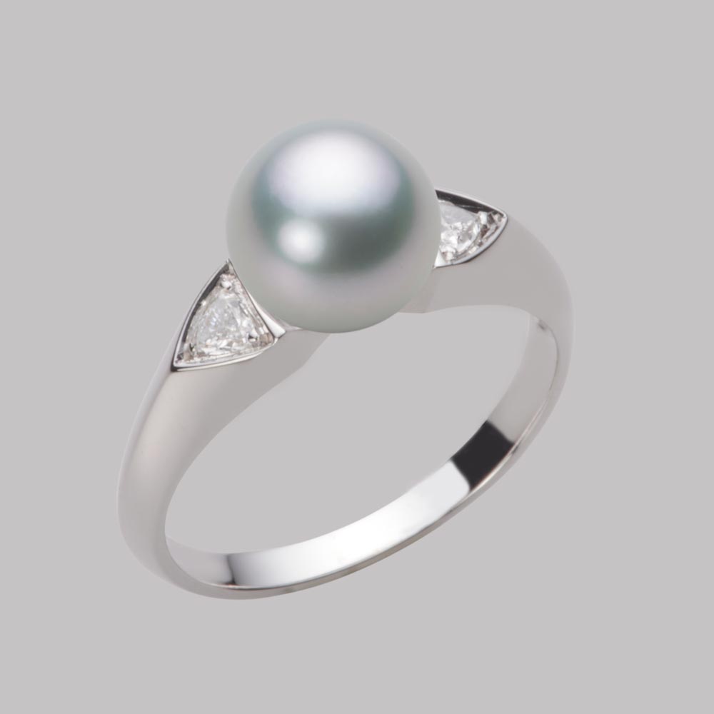 8.0mmアコヤ真珠リング（シルバーグレー）