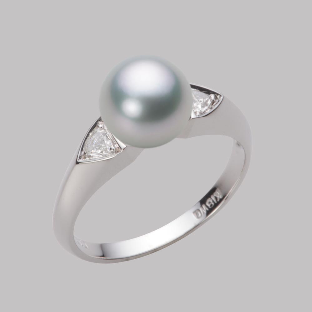 8.0mmアコヤ真珠リング（シルバーグレー）