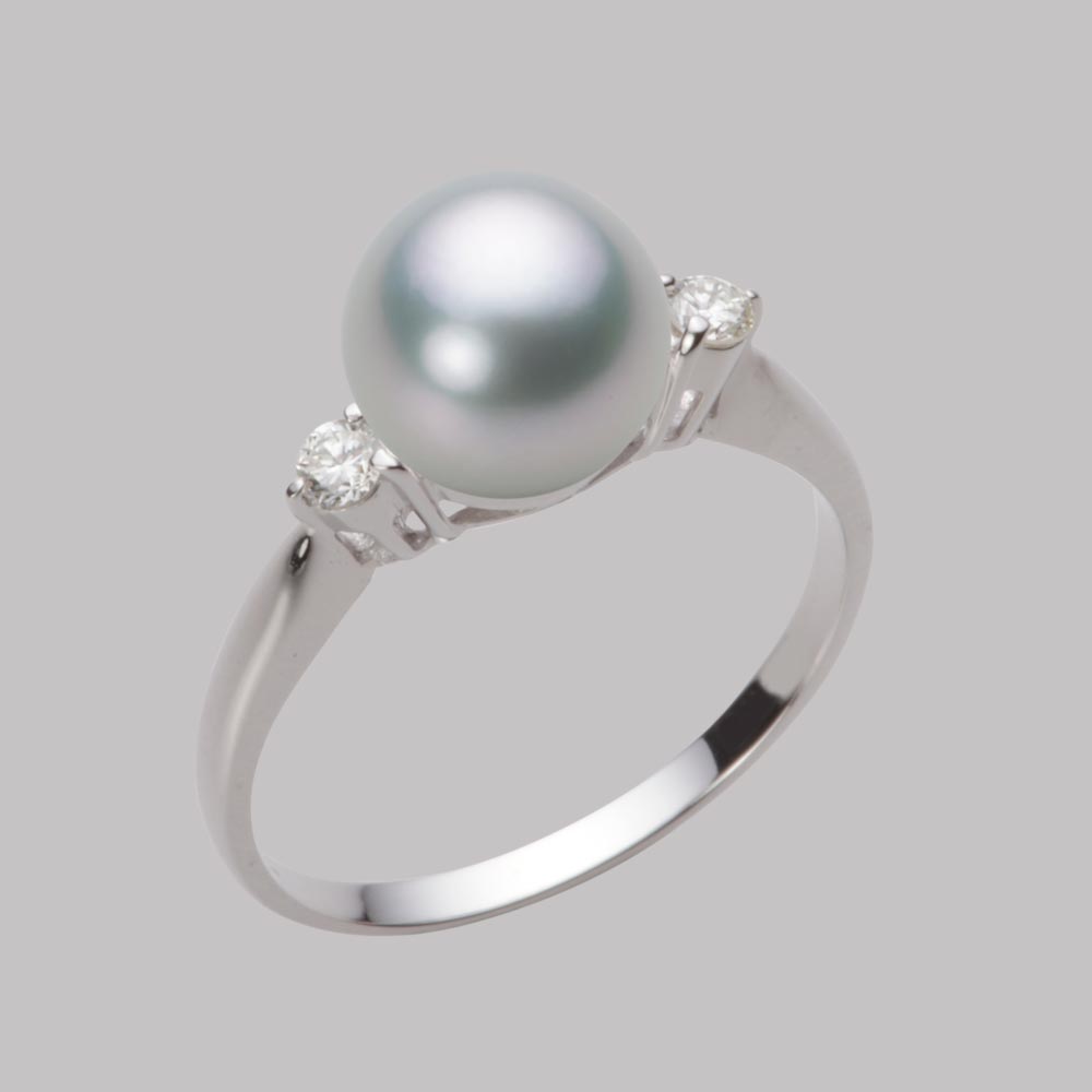 8.0mmアコヤ真珠リング（シルバーグレー）