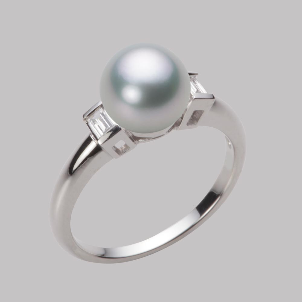 8.0mmアコヤ真珠リング（シルバーグレー）