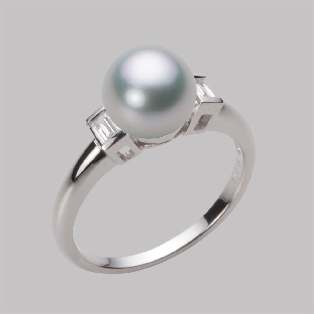 8.0mmアコヤ真珠リング（シルバーグレー）
