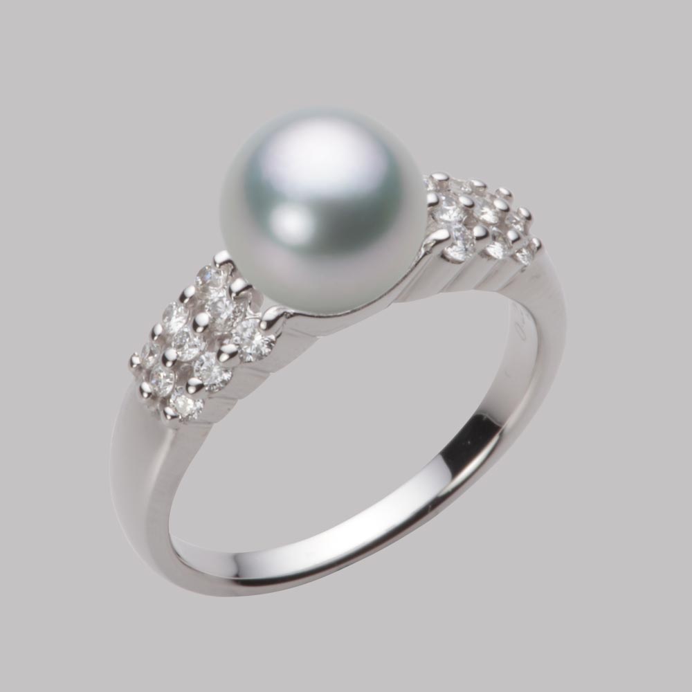 8.0mmアコヤ真珠リング（シルバーグレー）