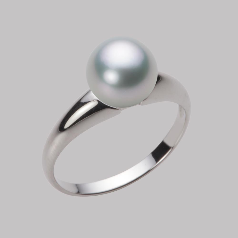 8.0mmアコヤ真珠リング（シルバーグレー）