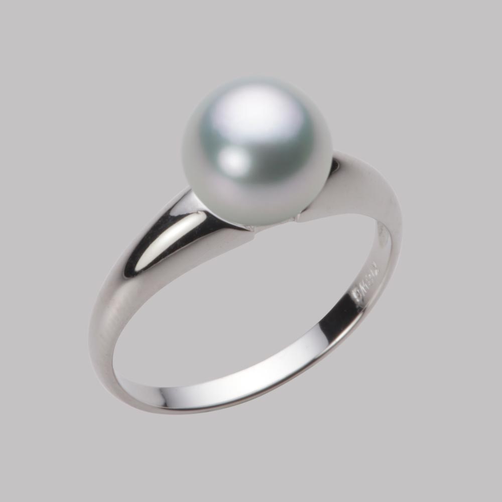 8.0mmアコヤ真珠リング（シルバーグレー）