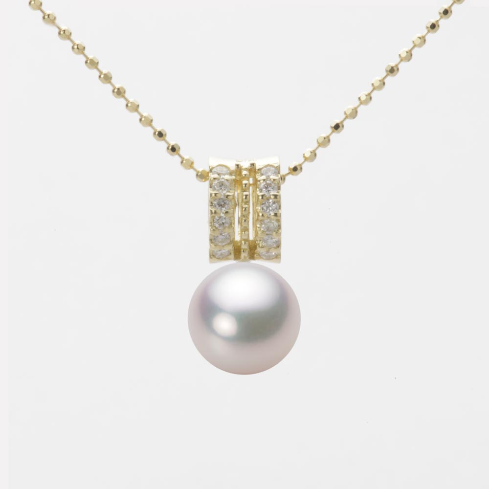 8.0mmアコヤ真珠ペンダント（ホワイトピンク・マリン）