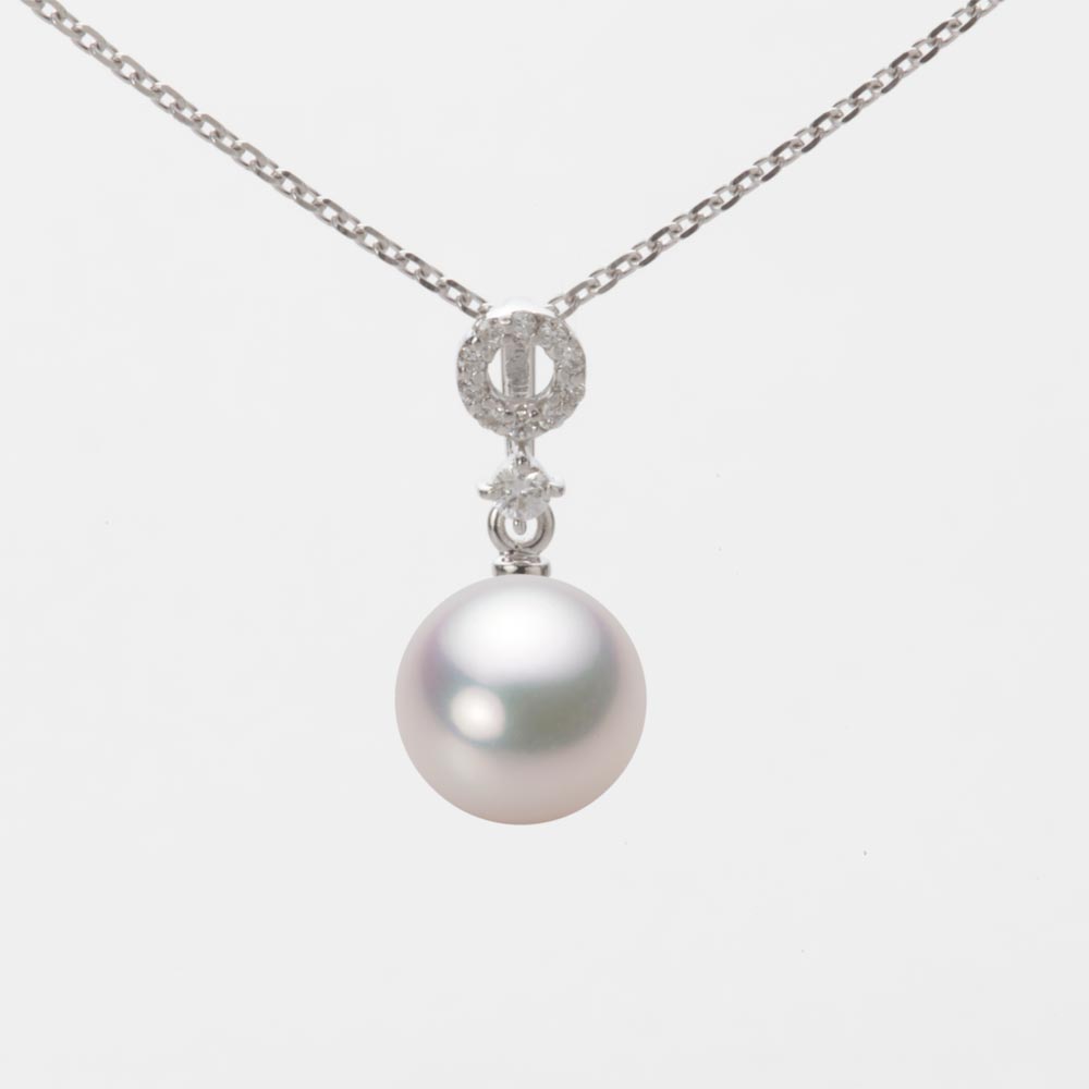 8.0mmアコヤ真珠ペンダント（ホワイトピンク・マリン）