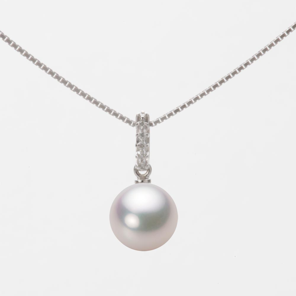8.0mmアコヤ真珠ペンダント（ホワイトピンク・マリン）