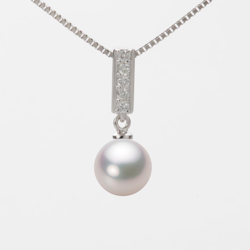 8.0mmアコヤ真珠ペンダント（ホワイトピンク・マリン）