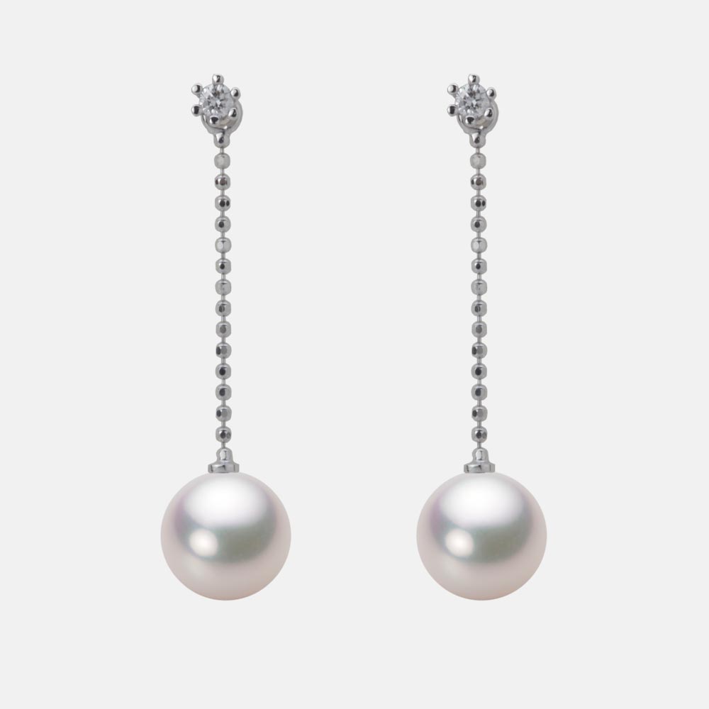 8.0mmアコヤ真珠ピアス（ホワイトピンク・マリン）