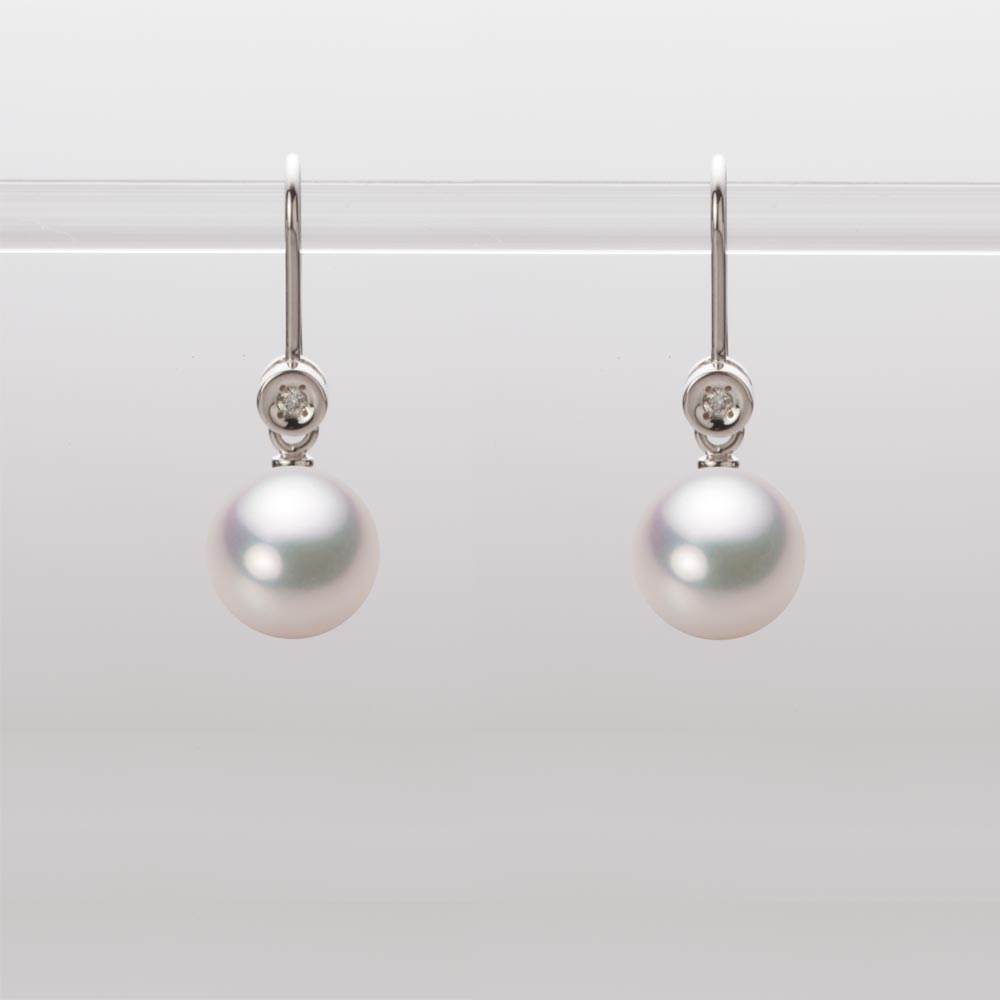 8.0mmアコヤ真珠ピアス（ホワイトピンク・マリン）