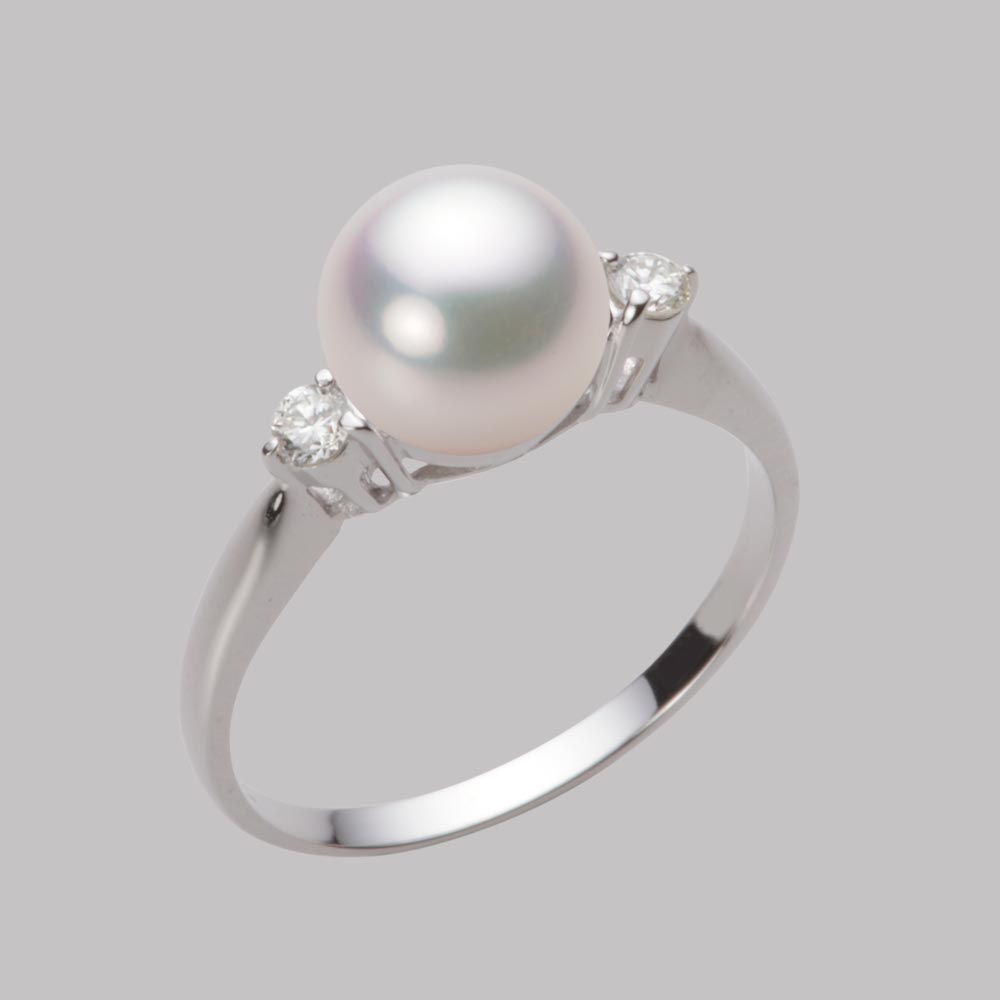 8.0mmアコヤ真珠リング（ホワイトピンク・マリン）