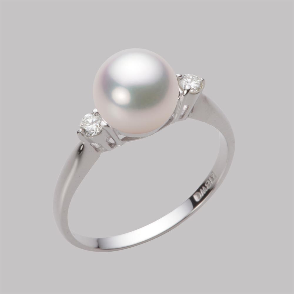 8.0mmアコヤ真珠リング（ホワイトピンク・マリン）