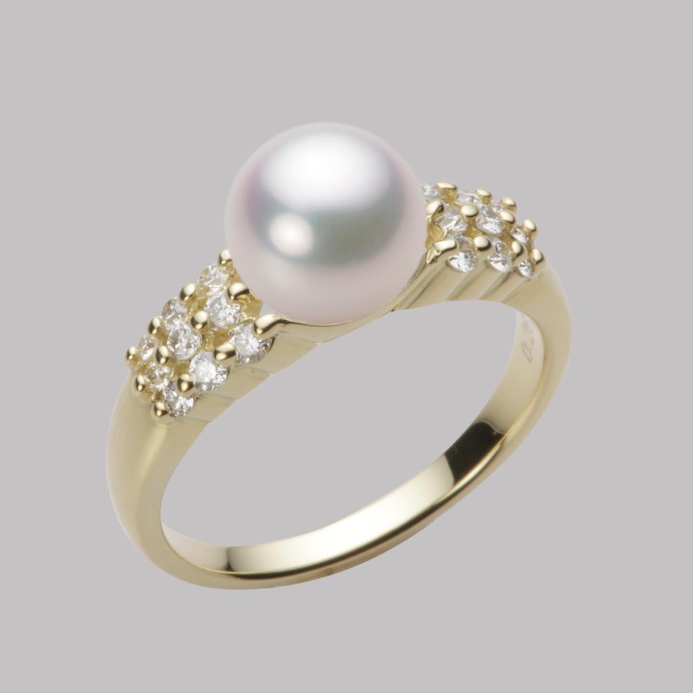 8.0mmアコヤ真珠リング（ホワイトピンク・マリン）