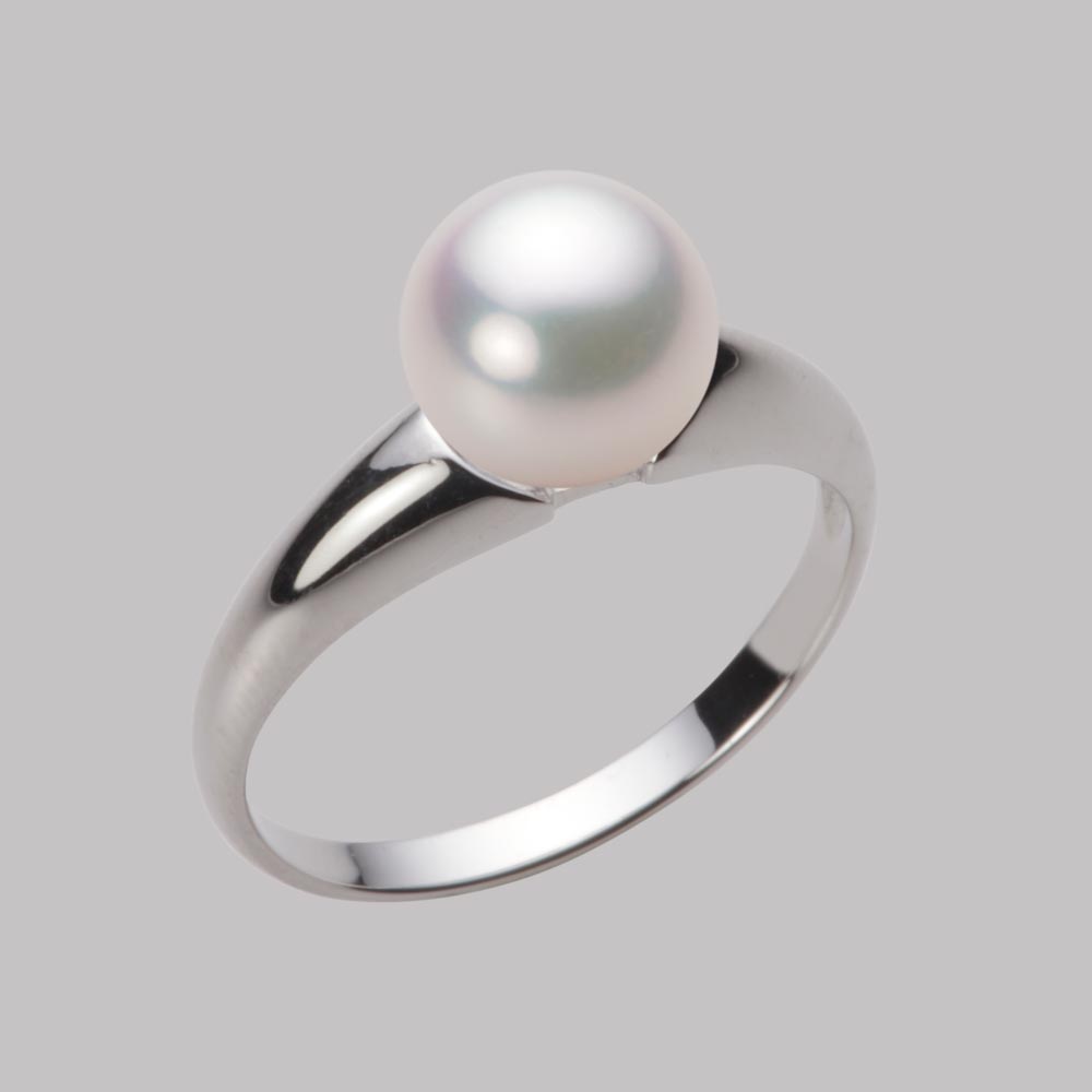 8.0mmアコヤ真珠リング（ホワイトピンク・マリン）