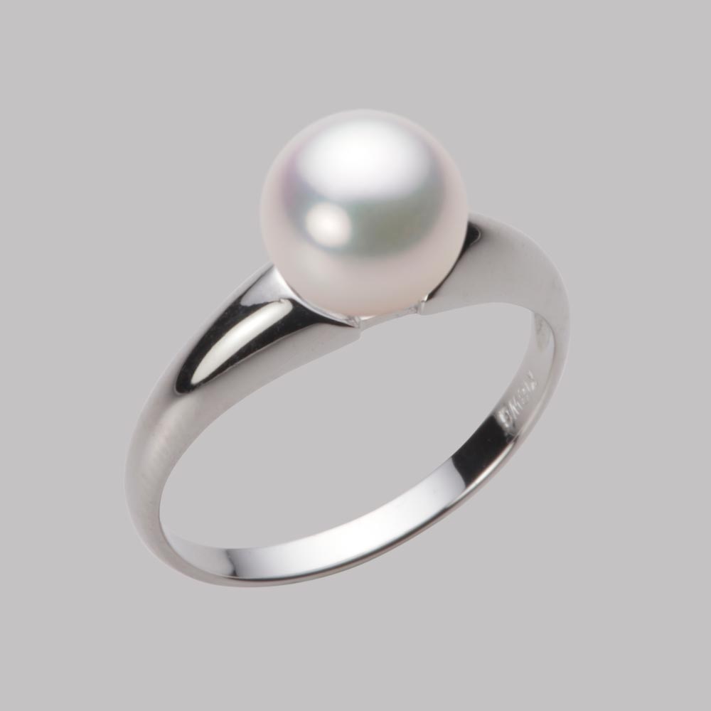 8.0mmアコヤ真珠リング（ホワイトピンク・マリン）