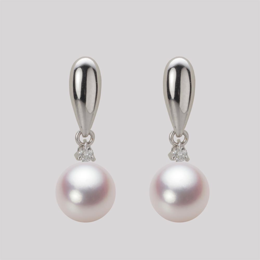 8.0mmアコヤ真珠ピアス（ホワイトピンク・ロゼ）