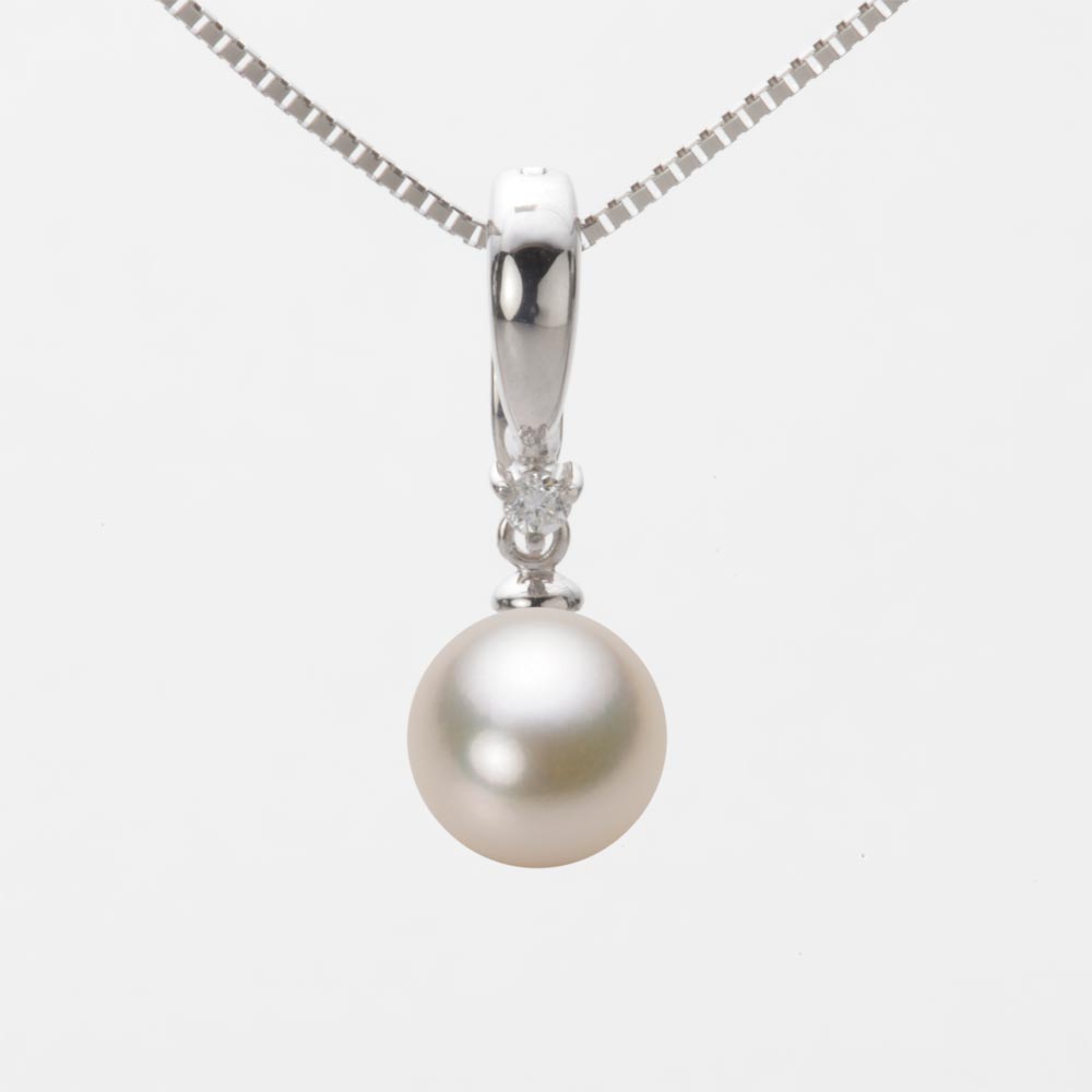 8.0mmアコヤ真珠ペンダント（シャンパンゴールド）