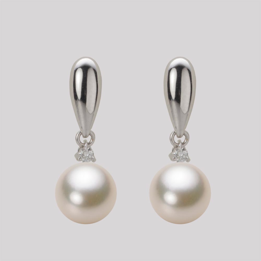 8.0mmアコヤ真珠ピアス（シャンパンゴールド）