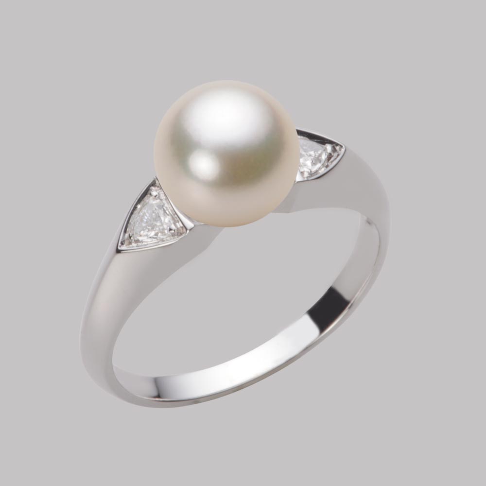 8.0mmアコヤ真珠リング（シャンパンゴールド）