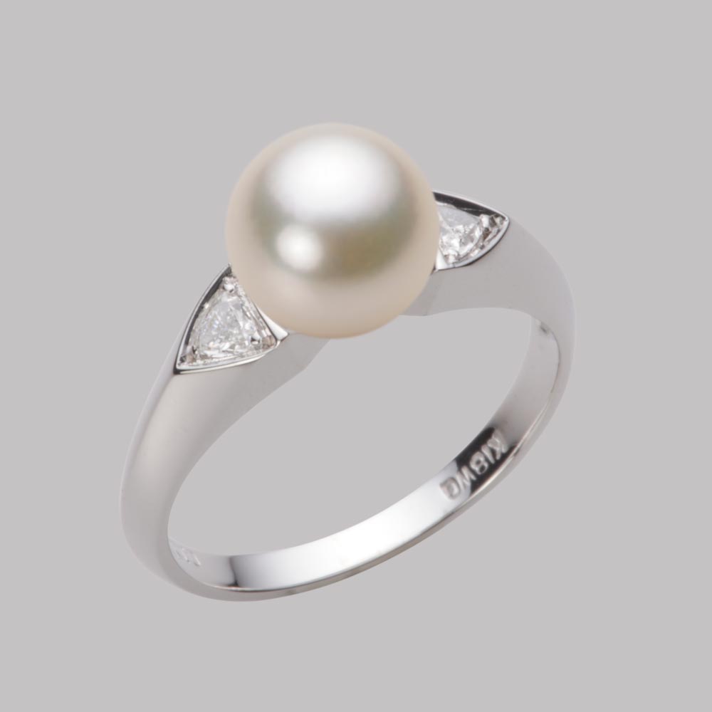 8.0mmアコヤ真珠リング（シャンパンゴールド）