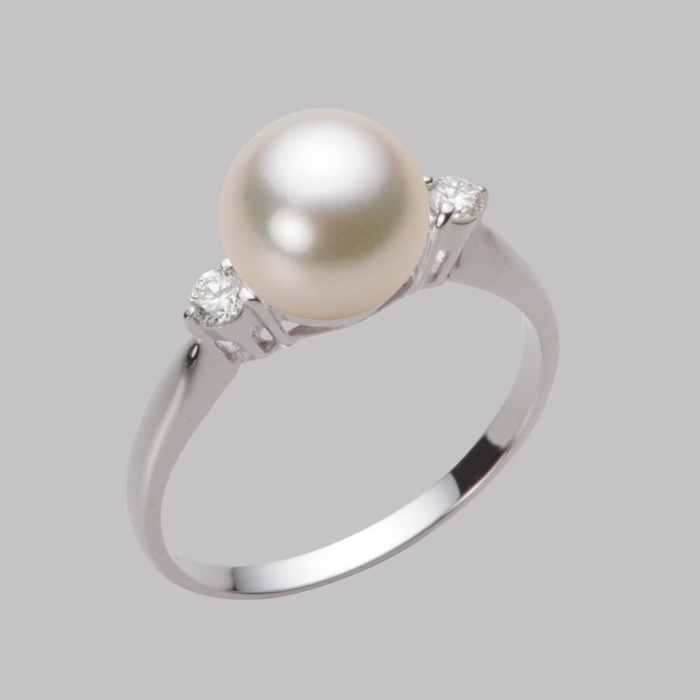 8.0mmアコヤ真珠リング（シャンパンゴールド）