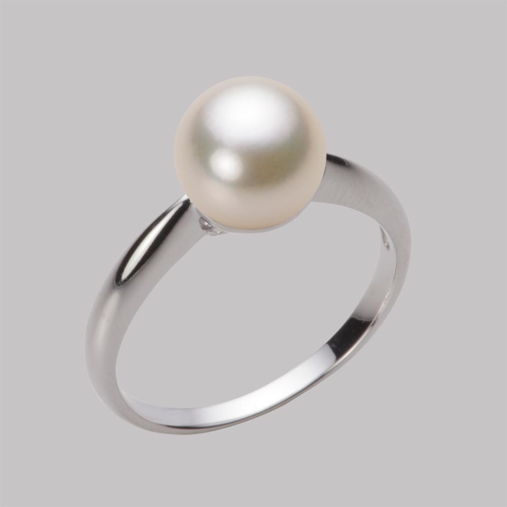 8.0mmアコヤ真珠リング（シャンパンゴールド）