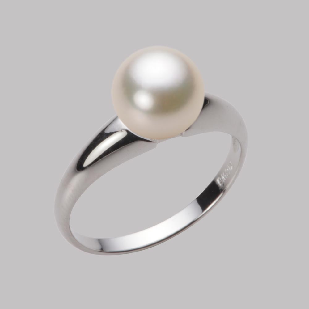 8.0mmアコヤ真珠リング（シャンパンゴールド）