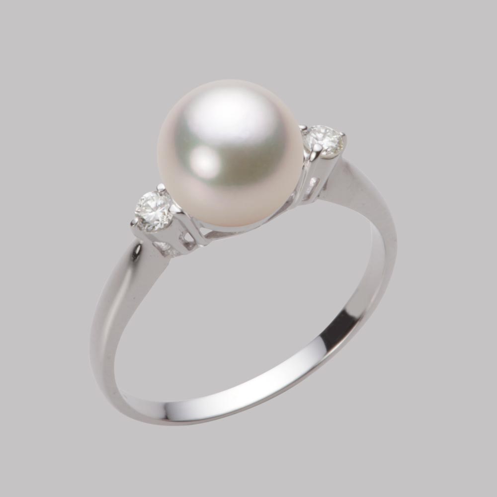 8.0mmアコヤ真珠リング（シャンパンホワイト）