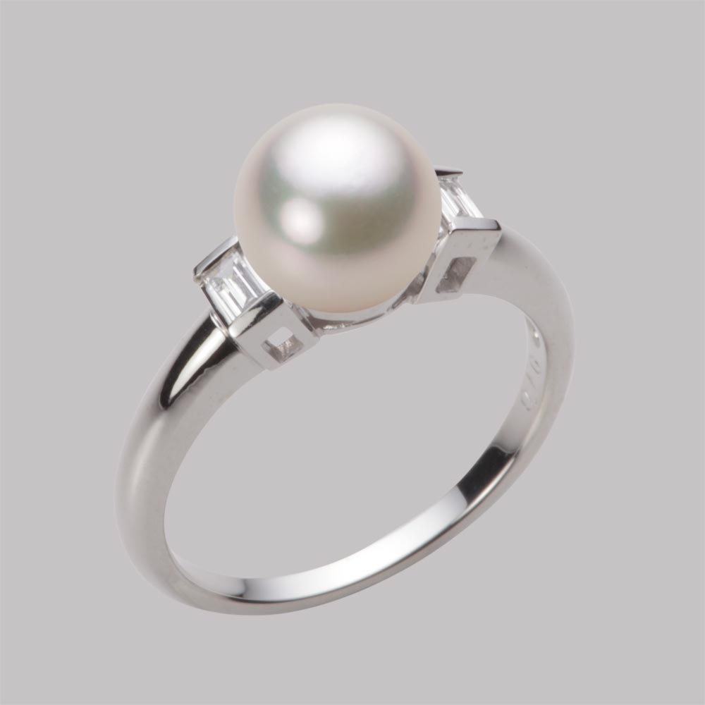 8.0mmアコヤ真珠リング（シャンパンホワイト）