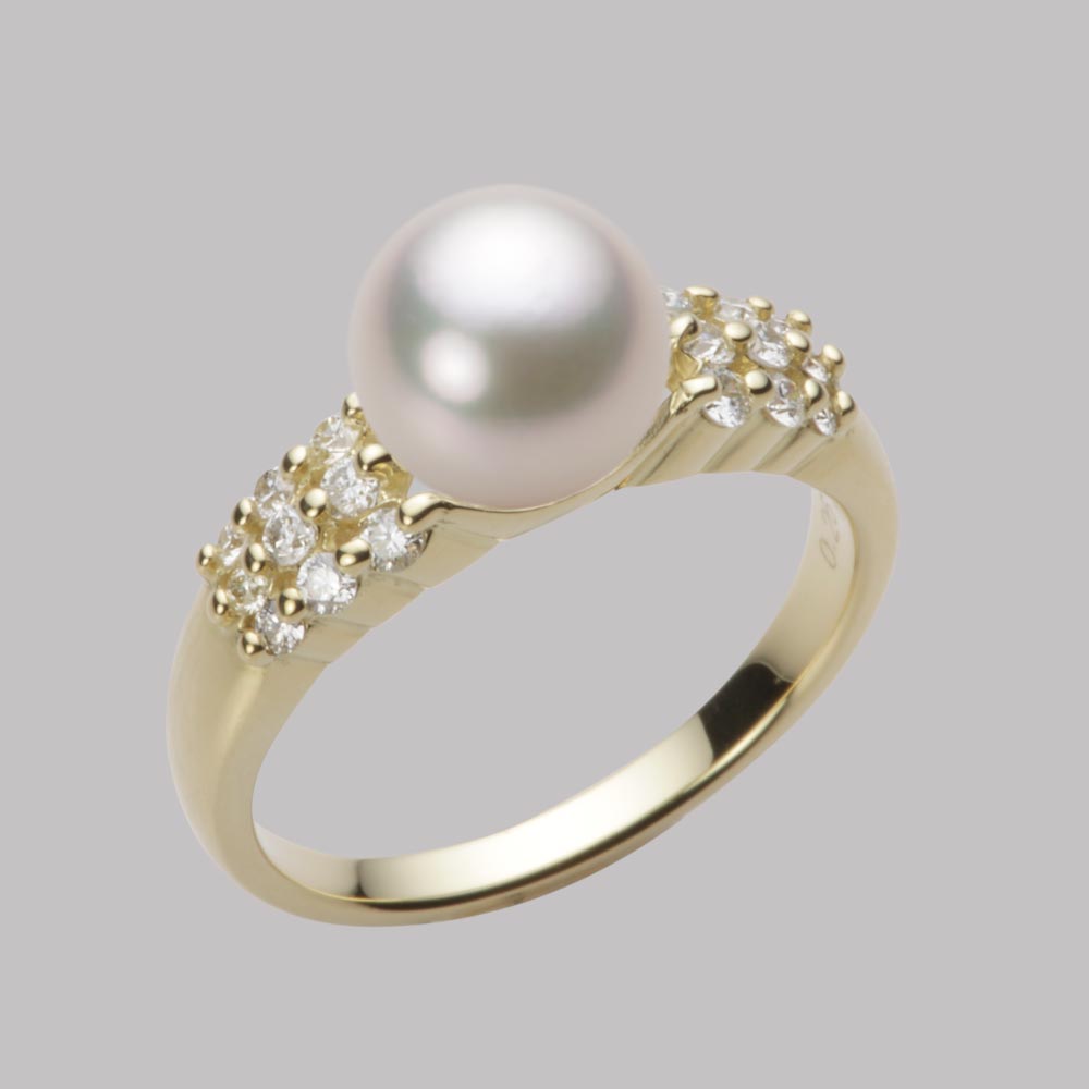 8.0mmアコヤ真珠リング（シャンパンホワイト）