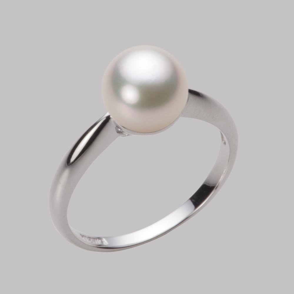 8.0mmアコヤ真珠リング（シャンパンホワイト）