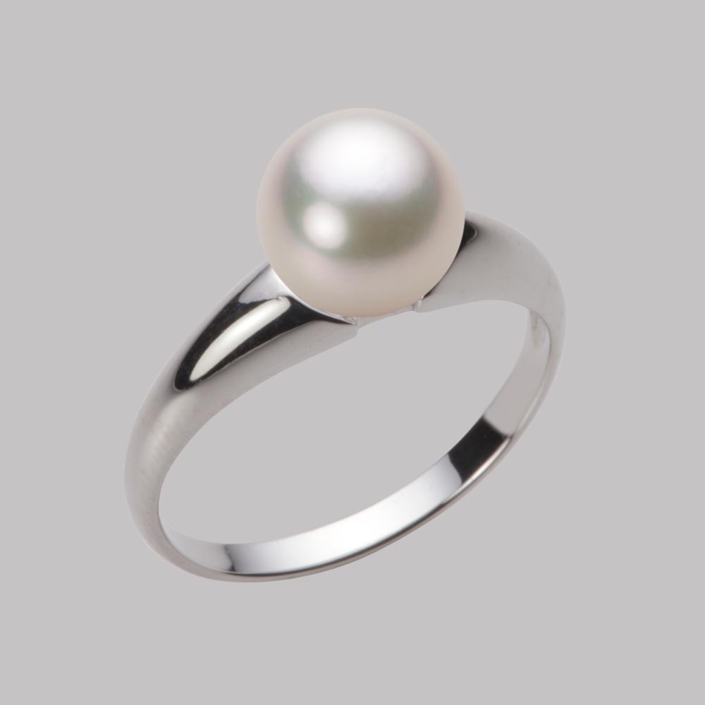 8.0mmアコヤ真珠リング（シャンパンホワイト）