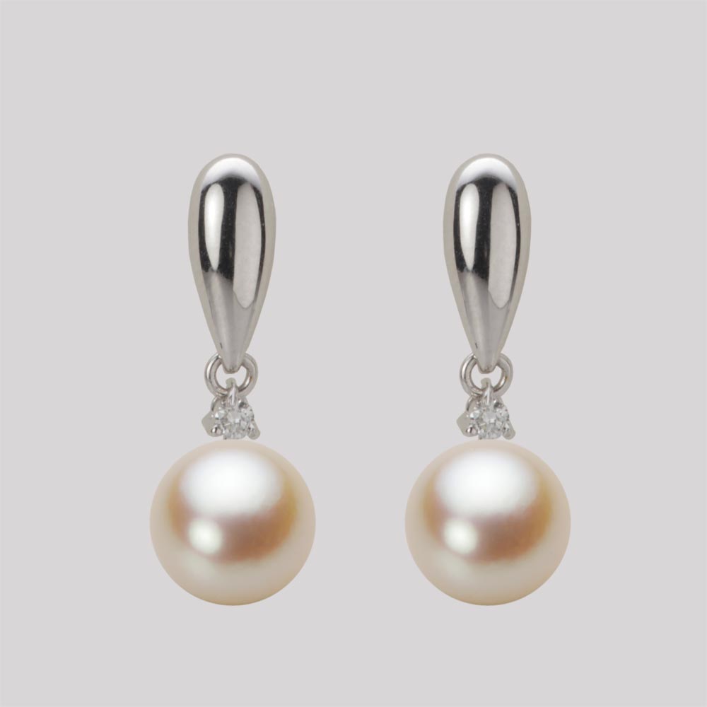 8.0mmアコヤ真珠ピアス（ナチュラルゴールド）