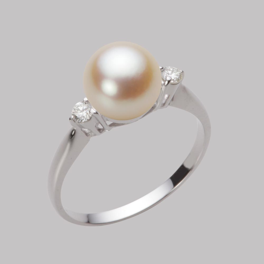 8.0mmアコヤ真珠リング（ナチュラルゴールド）