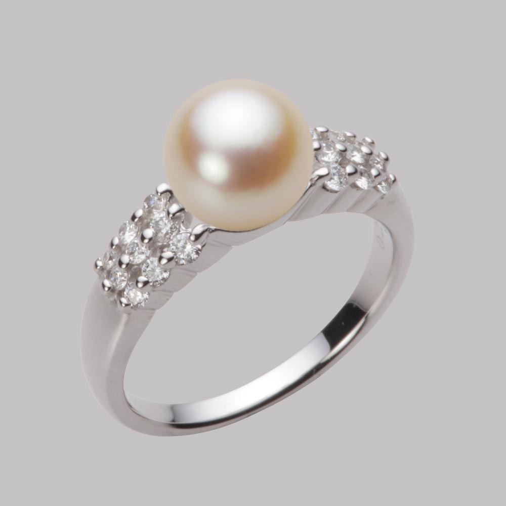 8.0mmアコヤ真珠リング（ナチュラルゴールド）