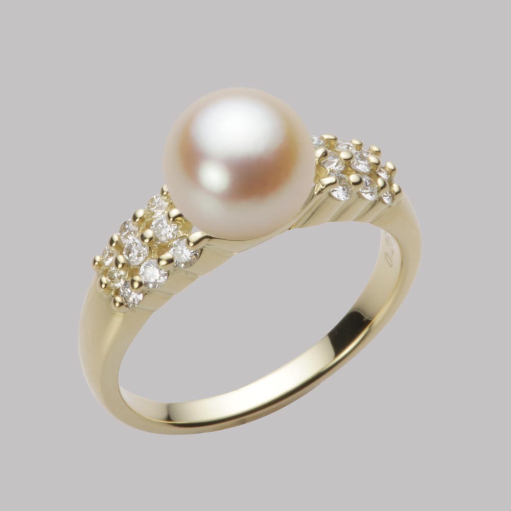 8.0mmアコヤ真珠リング（ナチュラルゴールド）