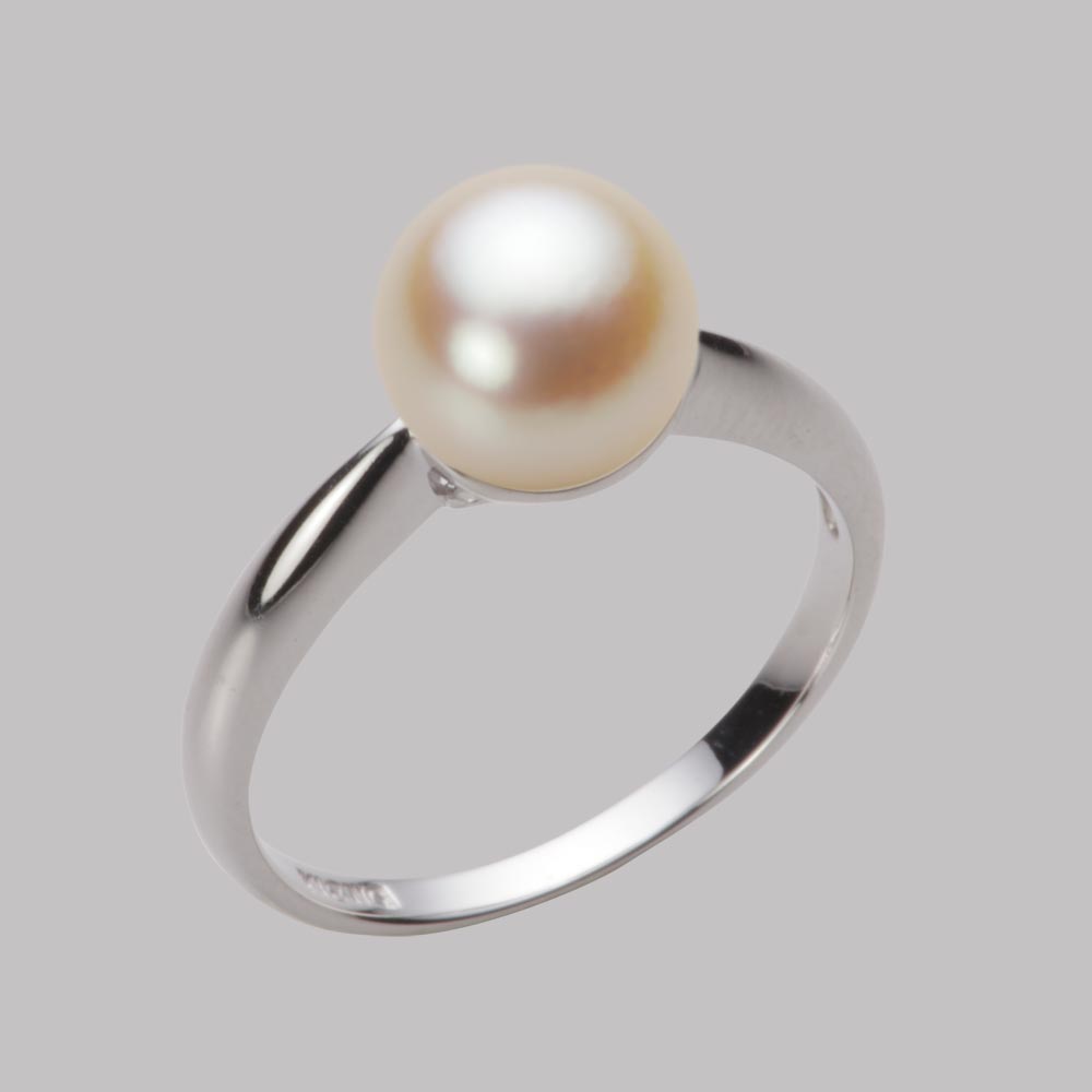 8.0mmアコヤ真珠リング（ナチュラルゴールド）