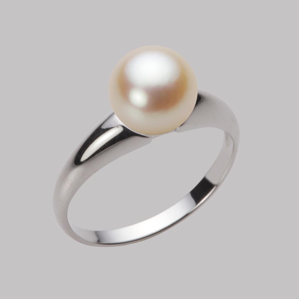 8.0mmアコヤ真珠リング（ナチュラルゴールド）