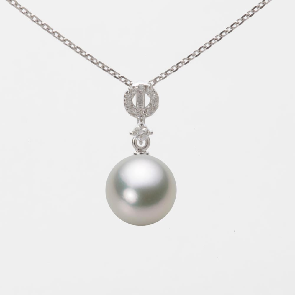 8.0mmアコヤ真珠ペンダント（シルバーグレー）