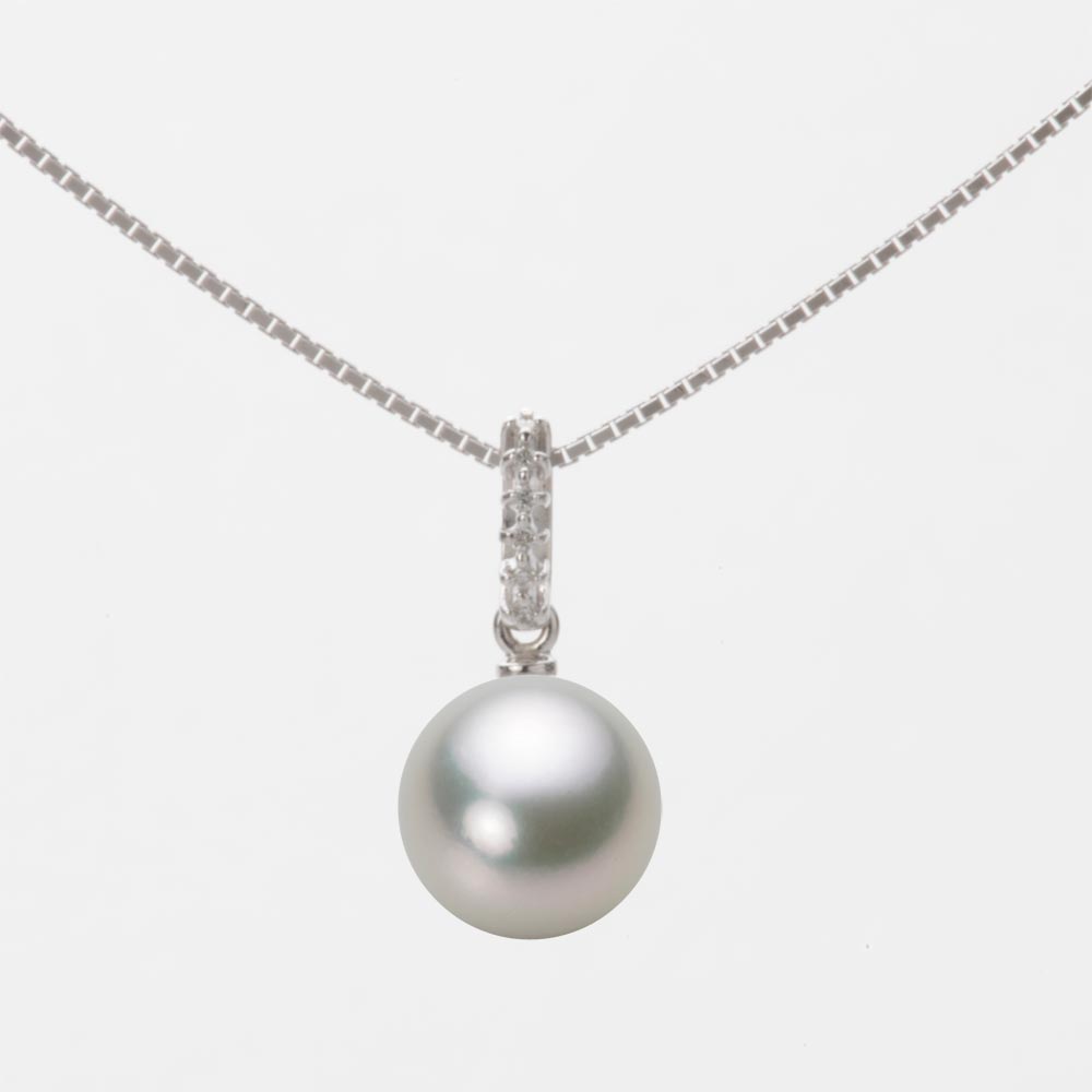 8.0mmアコヤ真珠ペンダント（シルバーグレー）