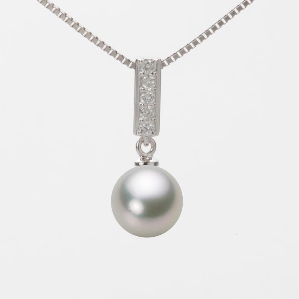 8.0mmアコヤ真珠ペンダント（シルバーグレー）