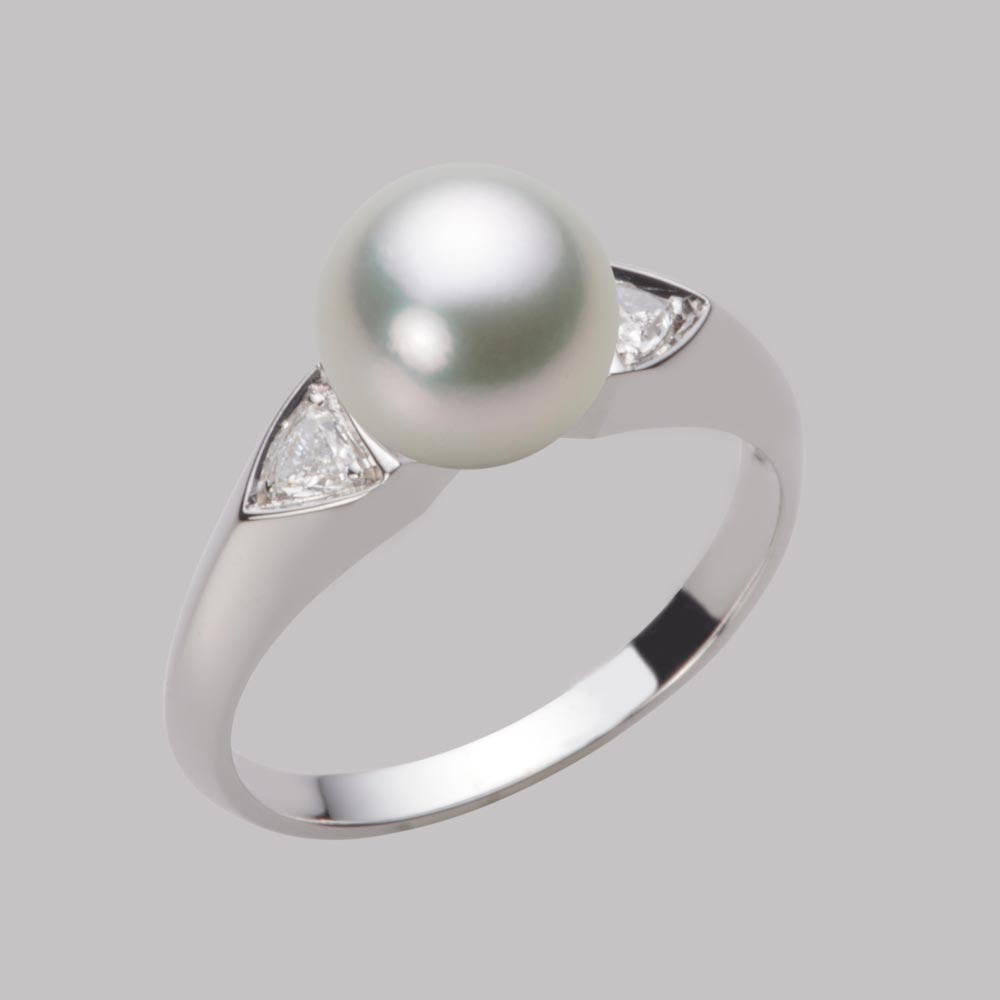 8.0mmアコヤ真珠リング（シルバーグレー）