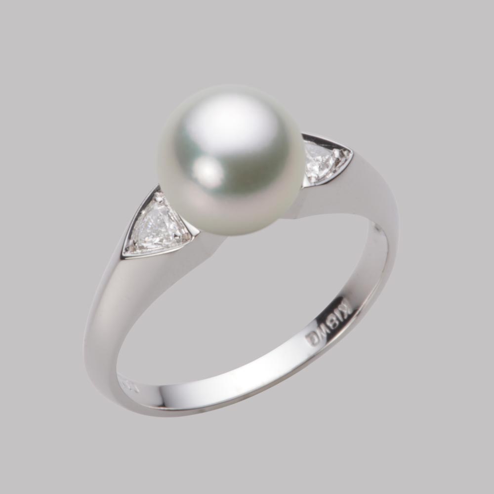 8.0mmアコヤ真珠リング（シルバーグレー）