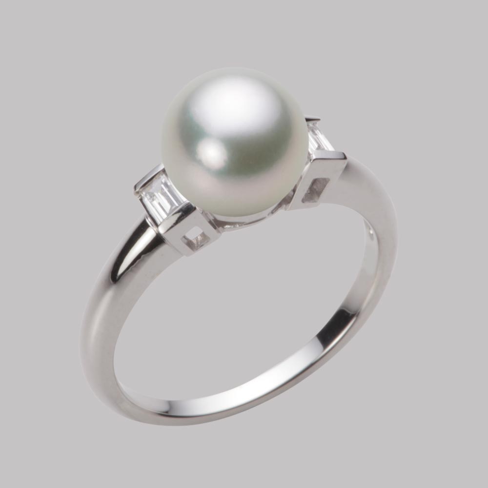 8.0mmアコヤ真珠リング（シルバーグレー）