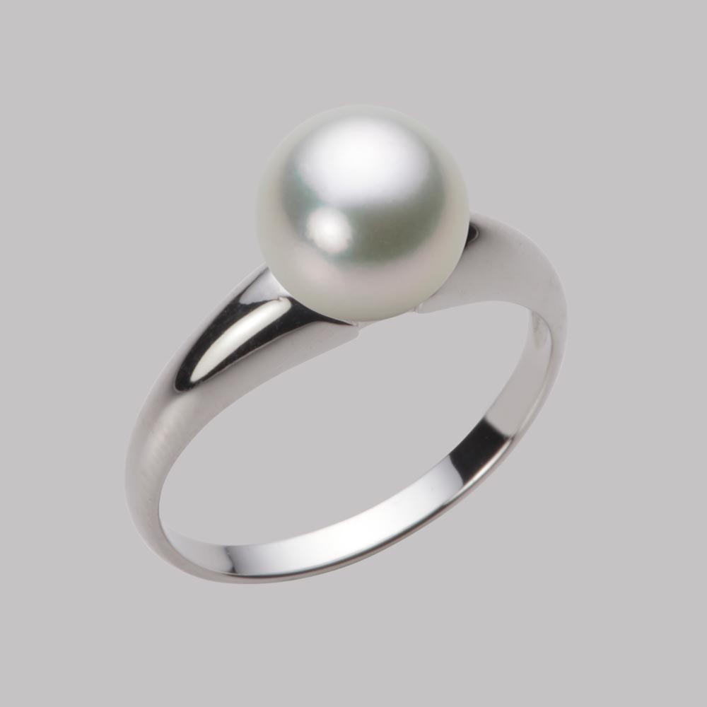 8.0mmアコヤ真珠リング（シルバーグレー）