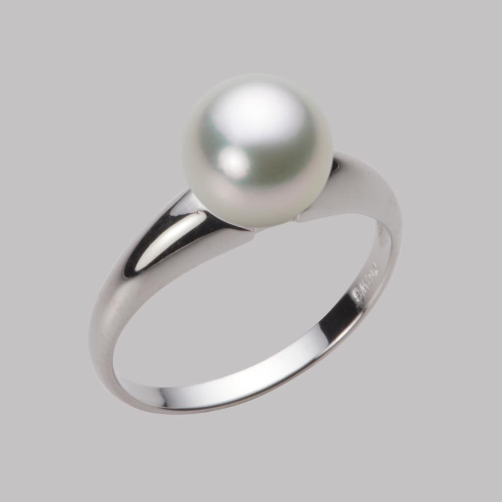 8.0mmアコヤ真珠リング（シルバーグレー）