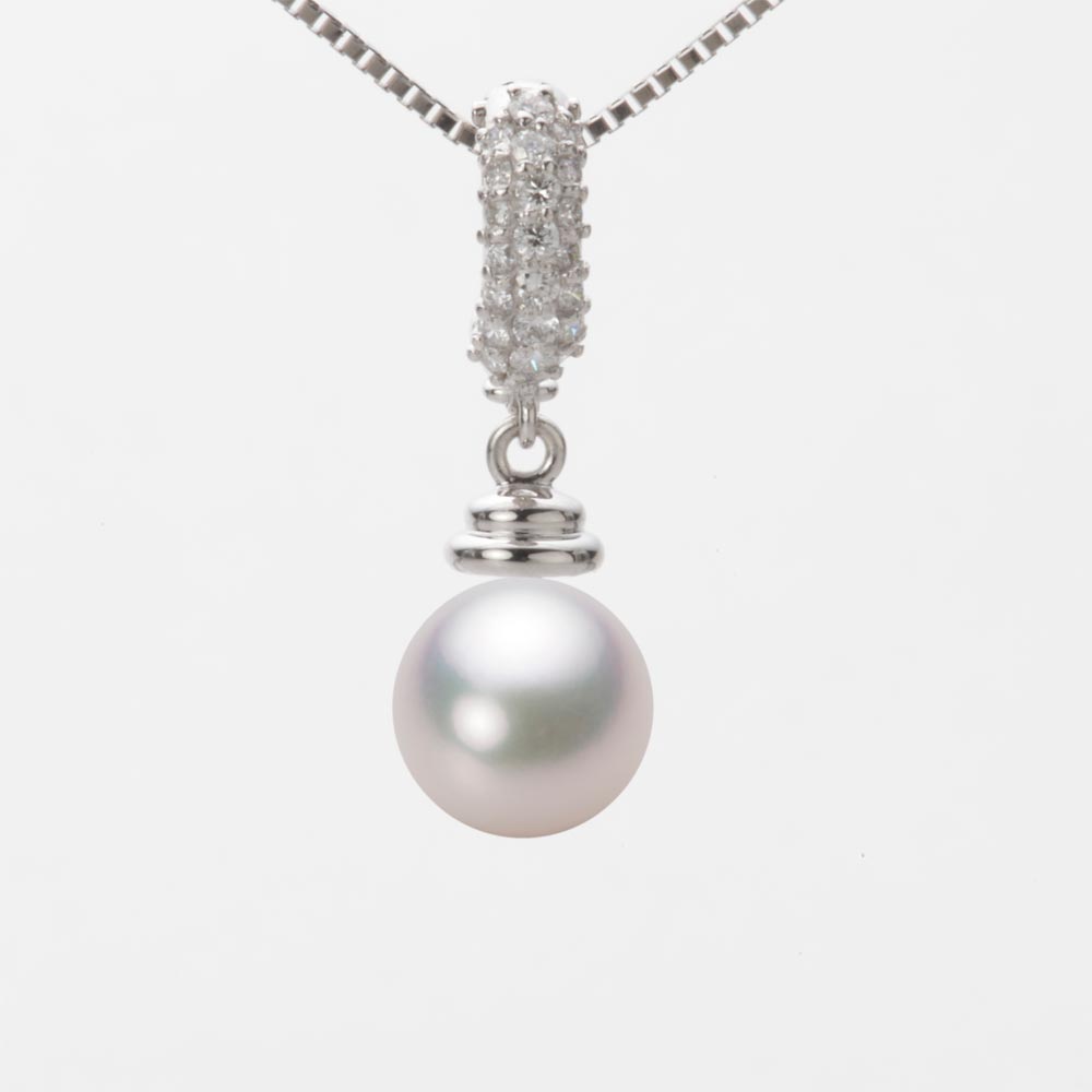 8.0mmアコヤ真珠ペンダント（ホワイトピンク・マリン）
