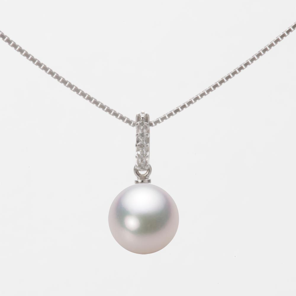 8.0mmアコヤ真珠ペンダント（ホワイトピンク・マリン）