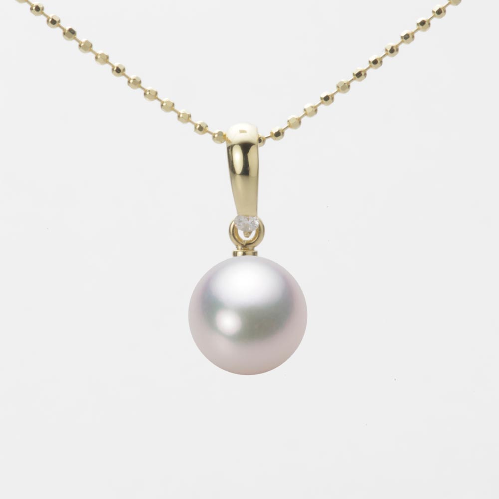 8.0mmアコヤ真珠ペンダント（ホワイトピンク・マリン）