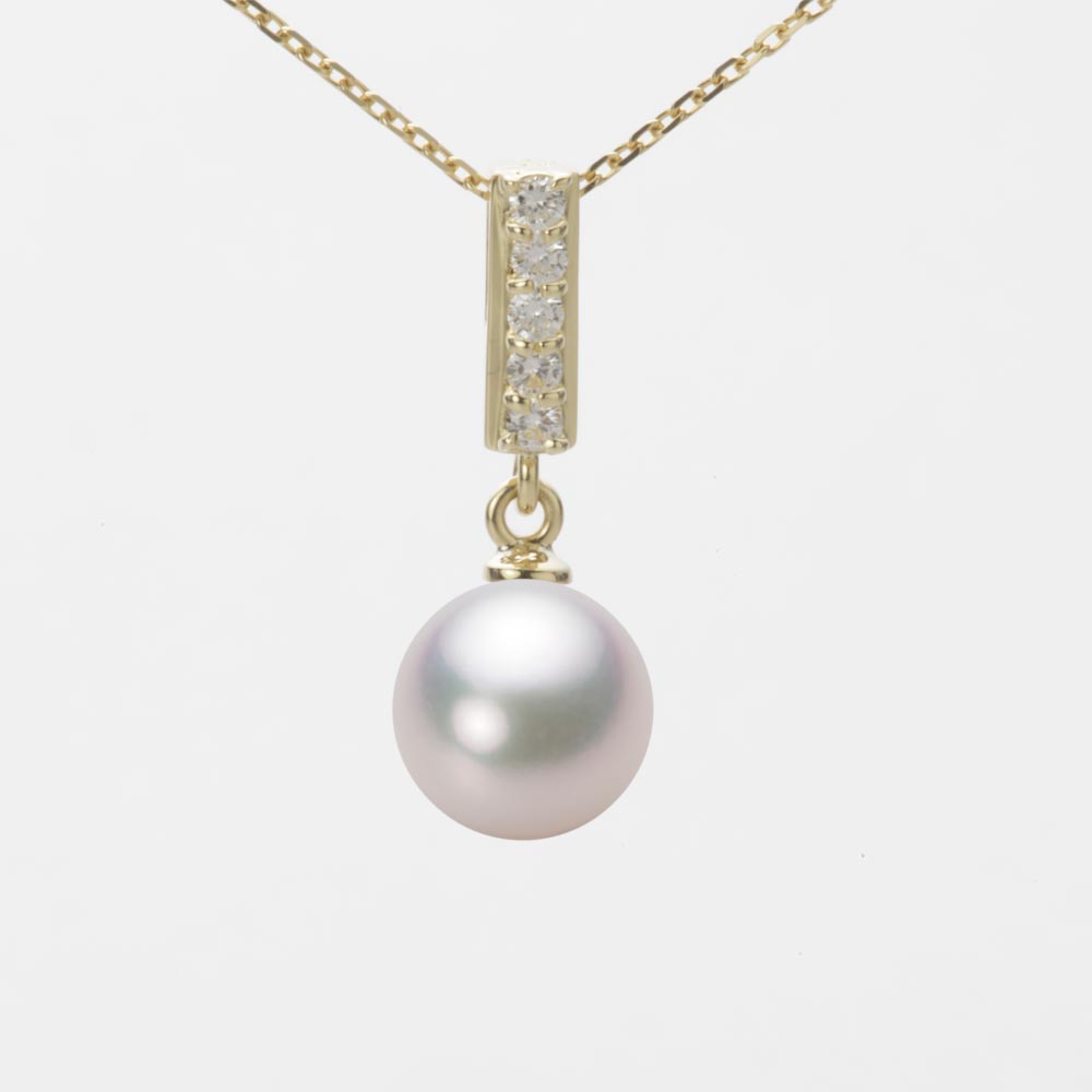 8.0mmアコヤ真珠ペンダント（ホワイトピンク・マリン）